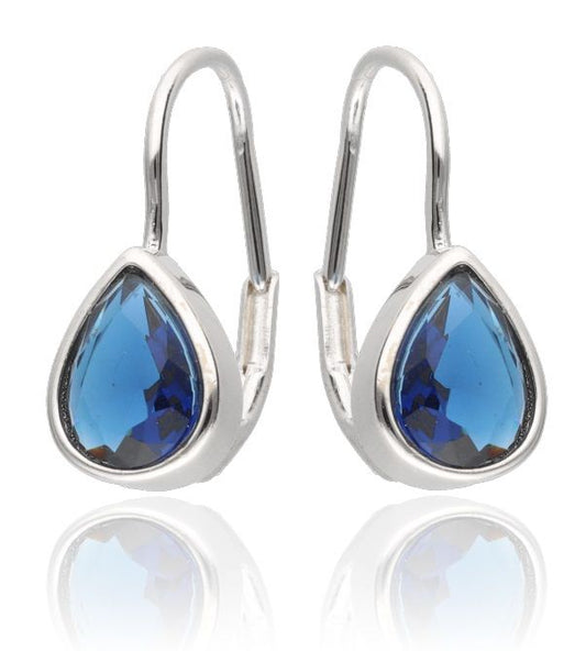 Silver Earrings Sapphire