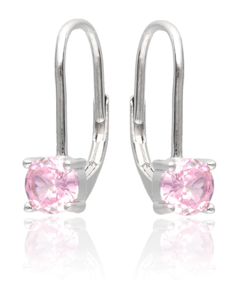 Silver Earrings Pink