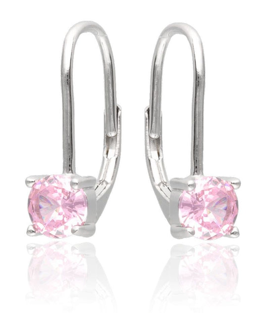 Silver Earrings Pink
