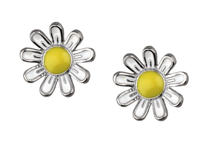 Silver Earrings Kids Flower