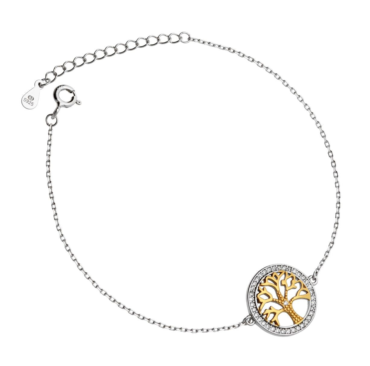 Silver Bracelet Rhodium&Gold Plated Tree