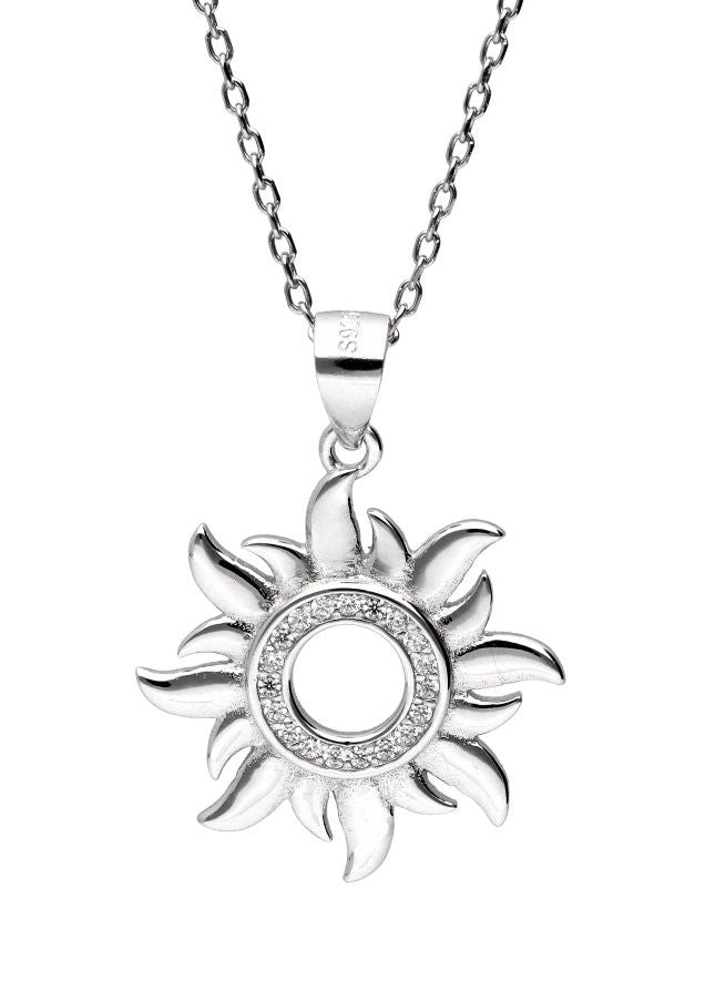 Silver Necklace Sun