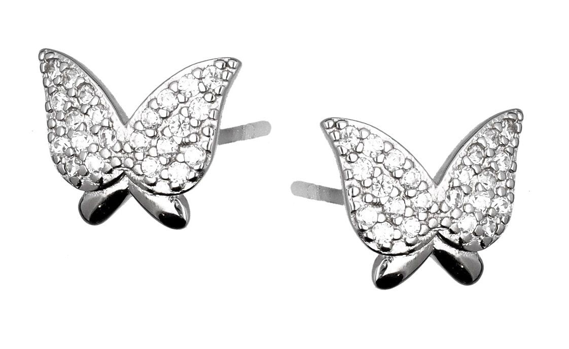 Silver Earrings Butterfly Kids