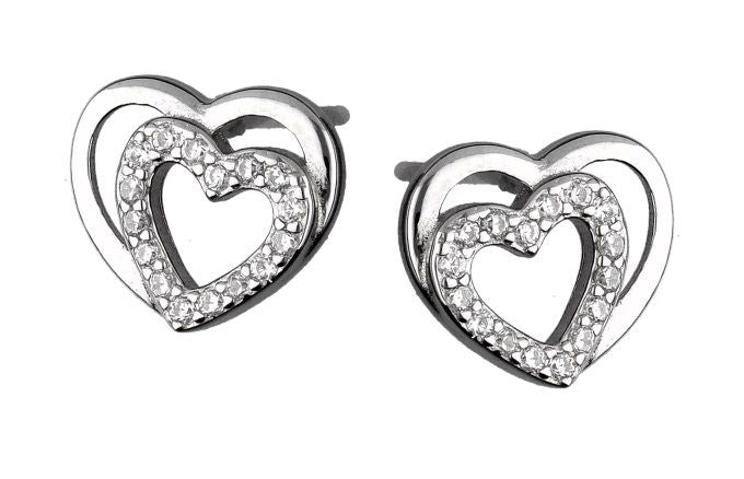 Silver Earrings Heart