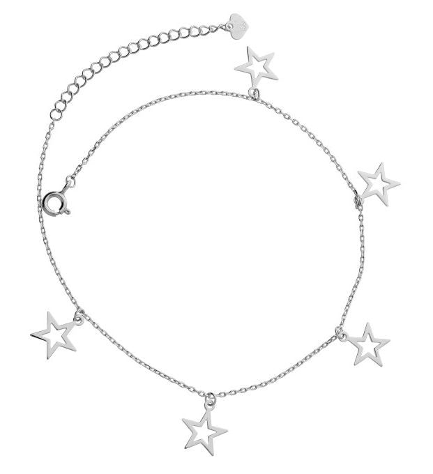 Silver Anklet 22+4cm Star Anklet