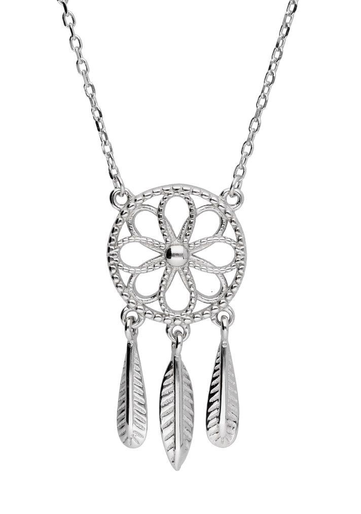 Silver Necklace Dream Catcher