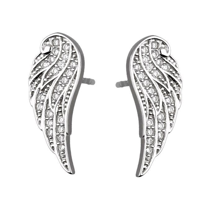 Silver Earrings Wings