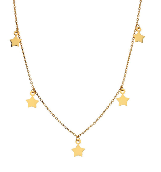 Silver Necklace Star Choker