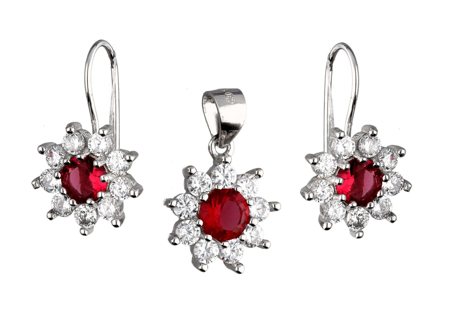 Silver Jewelry Set B. Ruby