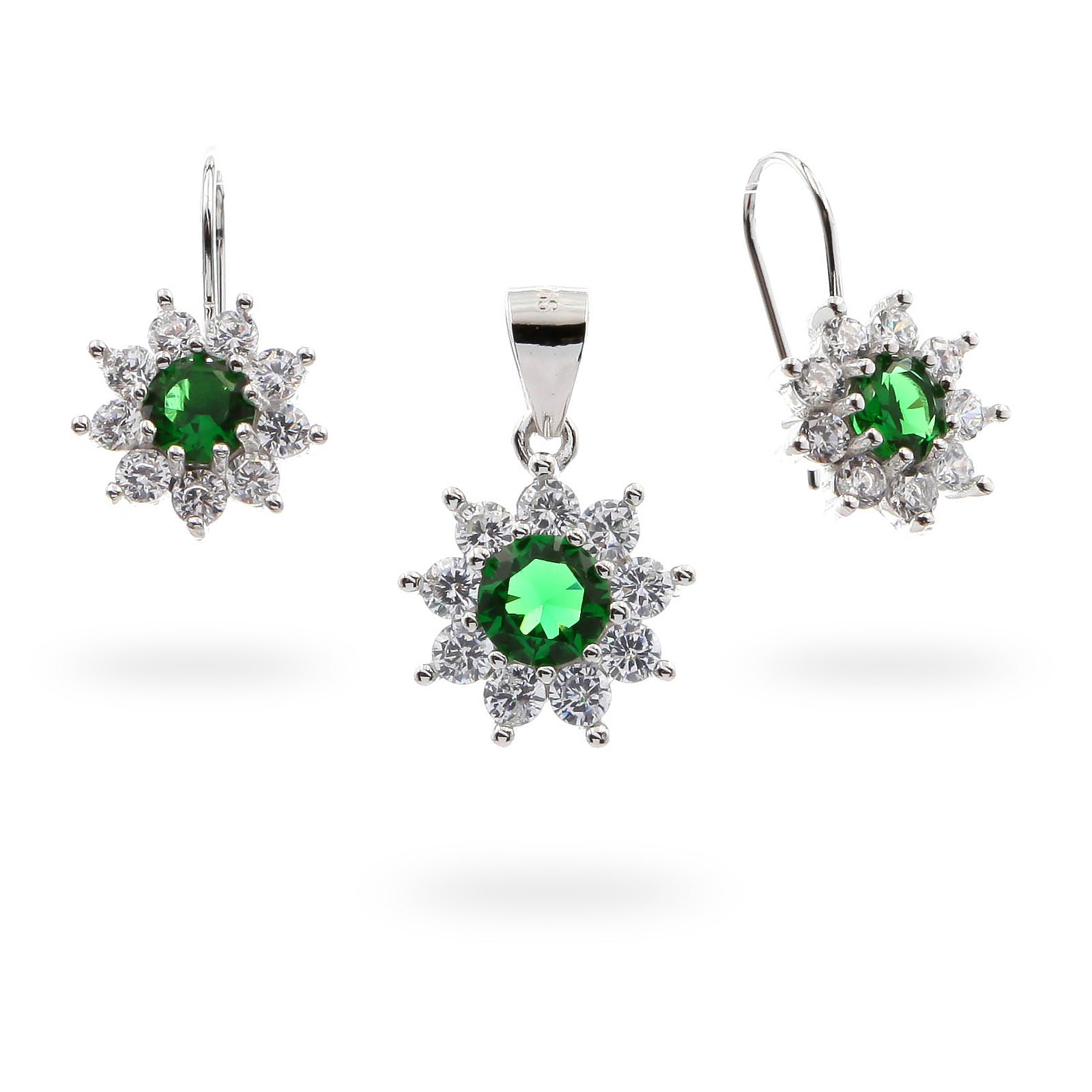 Silver Jewelry Set B. Emerald