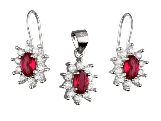 Silver Jewelry Set B. Ruby