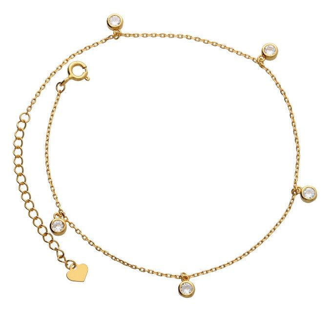 Silver Anklet Gold Plated