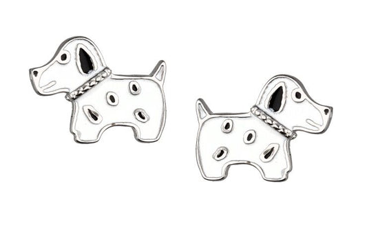 Silver Earrings Dog Kids