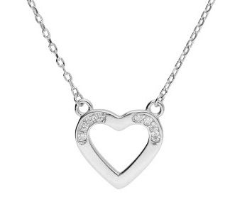 Silver Necklace Heart Lqp6575-N