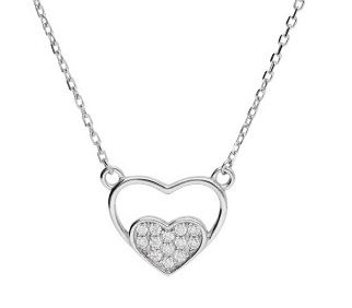 Silver Necklace Heart Lqb0469-N