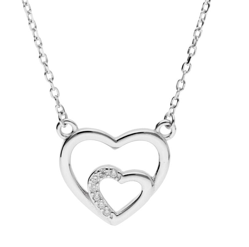 Silver Necklace Heart Lqp6369-N