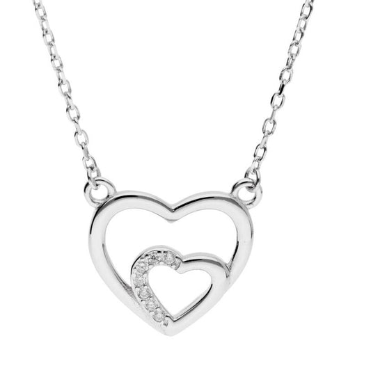 Silver Necklace Heart Lqp6369-N