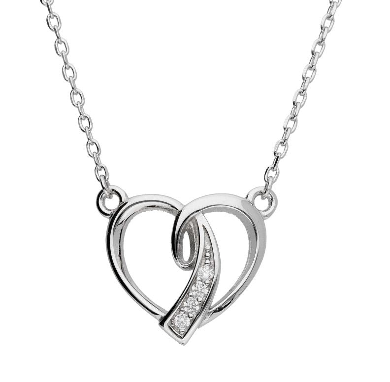 Silver Necklace Heart Lqp6344-N