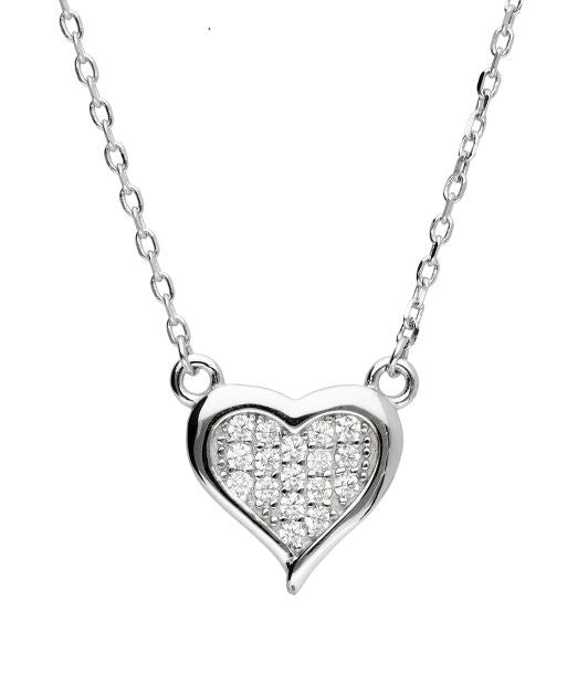 Silver Necklace Heart Lqp6359-N