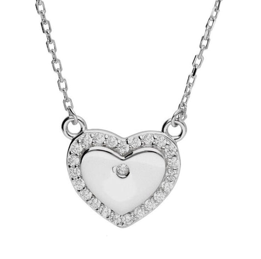 Silver Necklace Lqb0455-N Heart