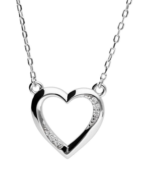 Silver Necklace Heart Lqp6363-N