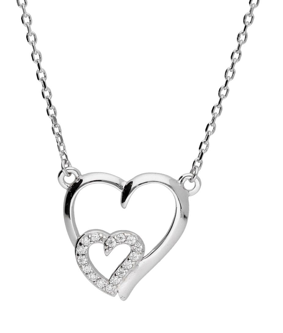 Silver Necklace Heart Lqp6628-N