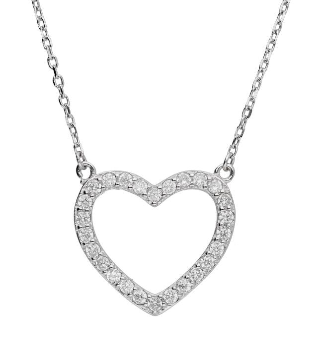 Silver Necklace Heart Lqb0462-N