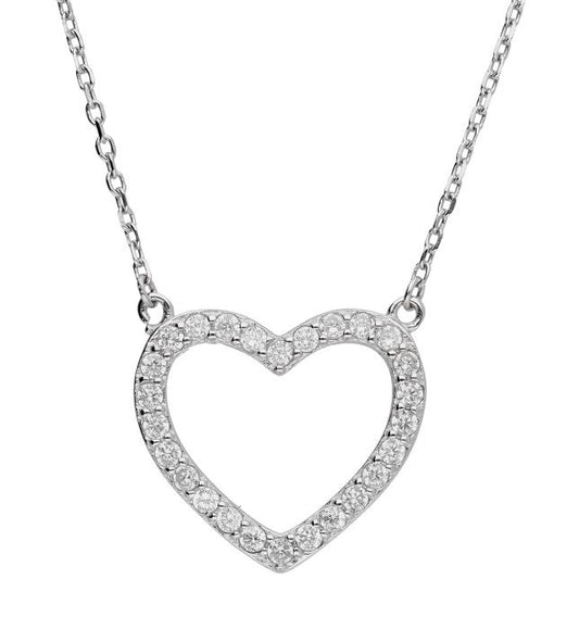 Silver Necklace Heart Lqb0462-N