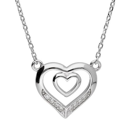 Silver Necklace Heart Lqp6355-N