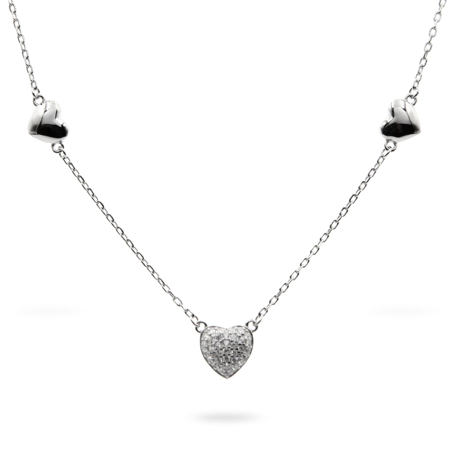 Silver Necklace Heart Lqb0774