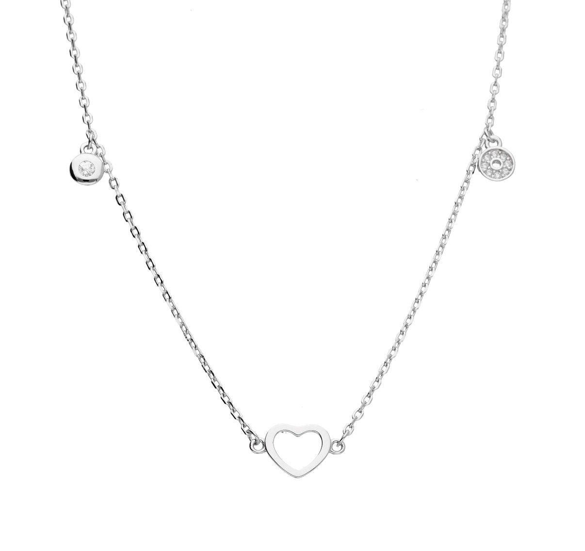 Silver Necklace Heart Lqb0779