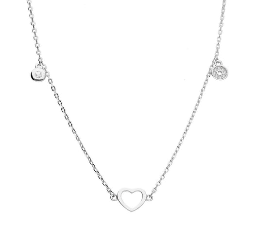 Silver Necklace Heart Lqb0779