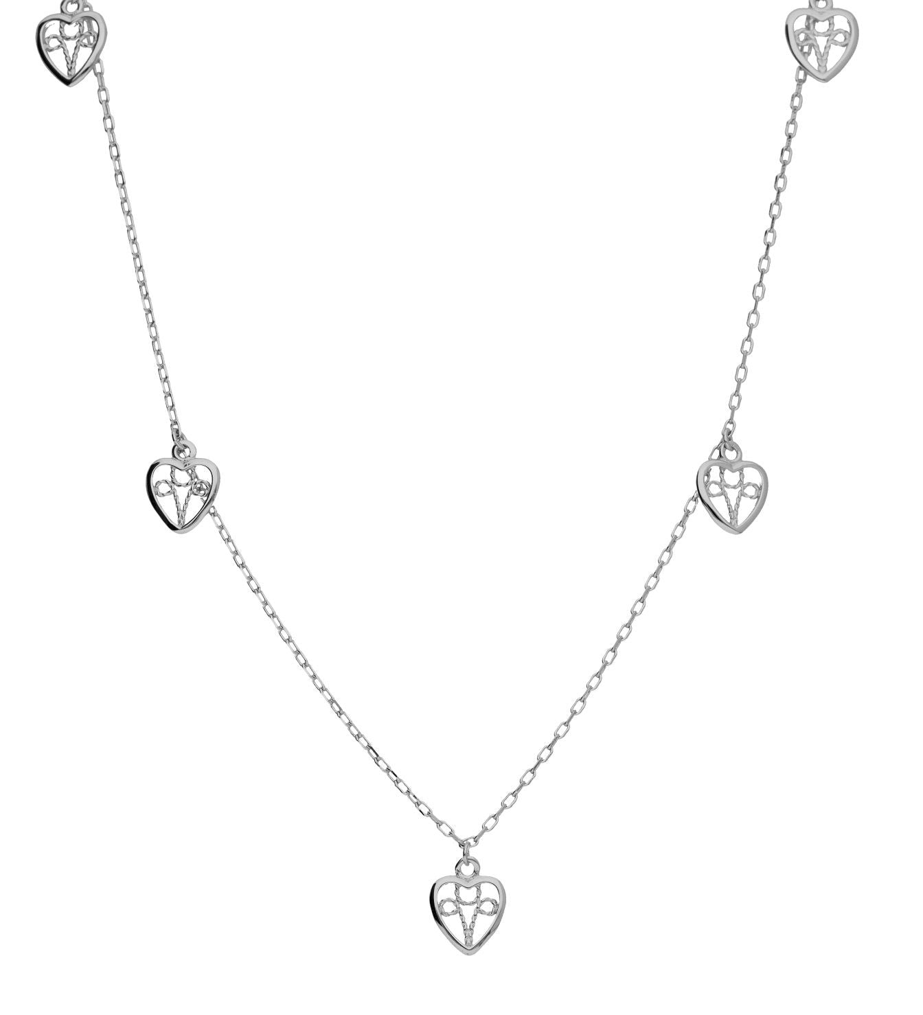 Silver Necklace Heart Lqb0780