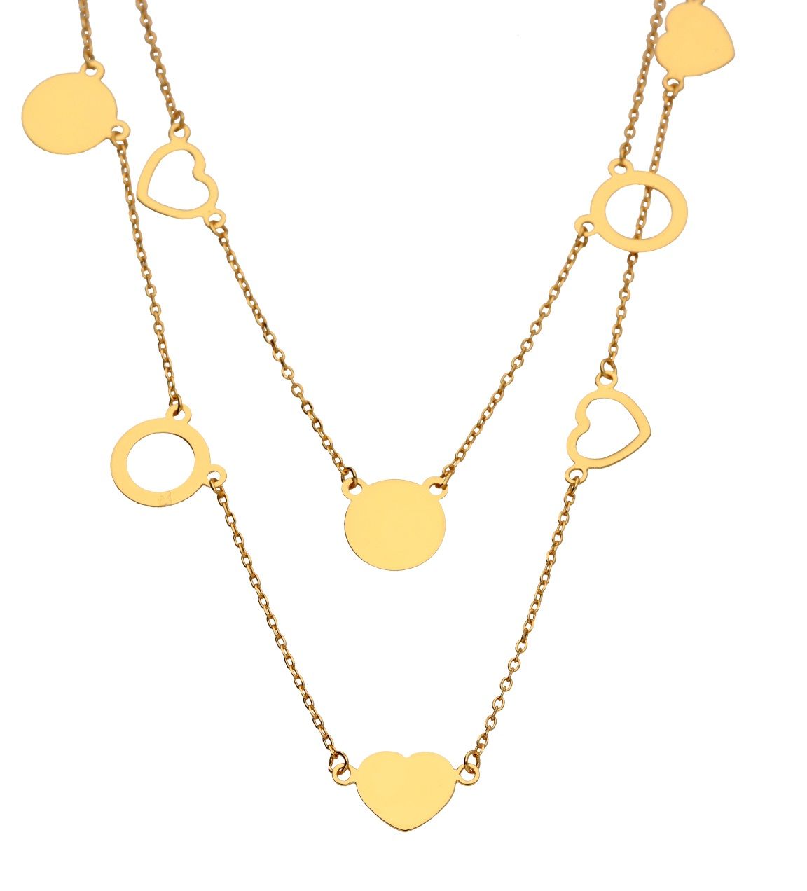 Silver Necklace Gold Plated Heart