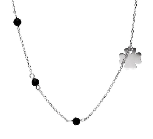 Silver Necklace Clover