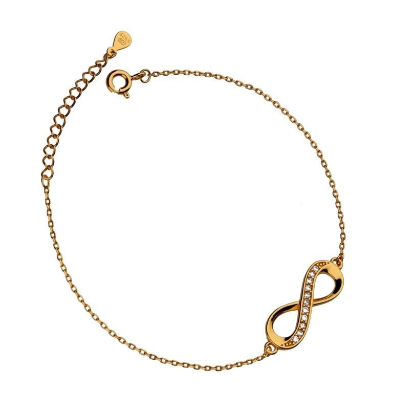 Silver Bracelet Gold Plated Infinity