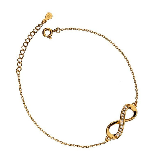 Silver Bracelet Gold Plated Infinity