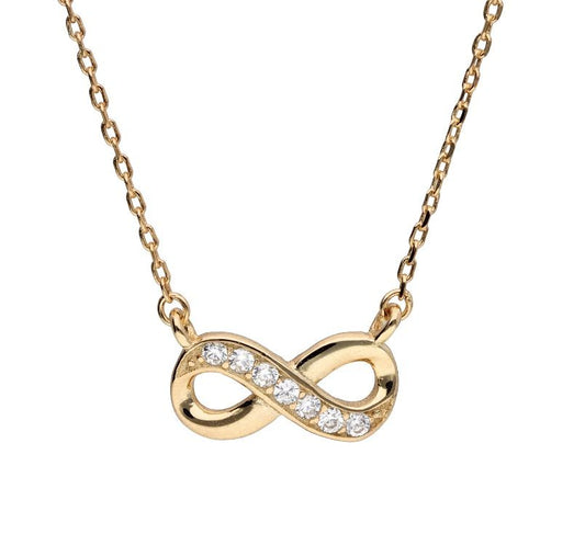 Silver Necklace Gold Plated Infinity