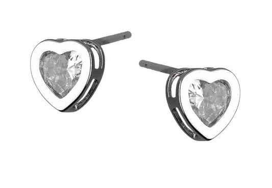 Silver Earrings Sre010 Heart