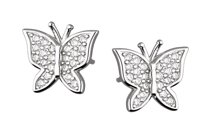 Silver Earrings Butterfly