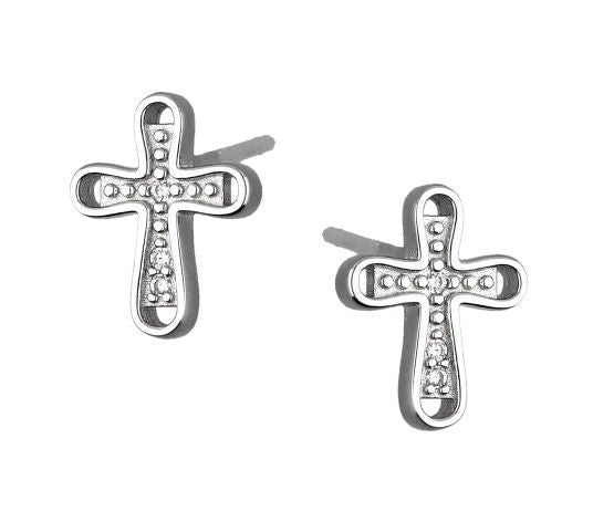 Silver Earrings De4959 Cross 