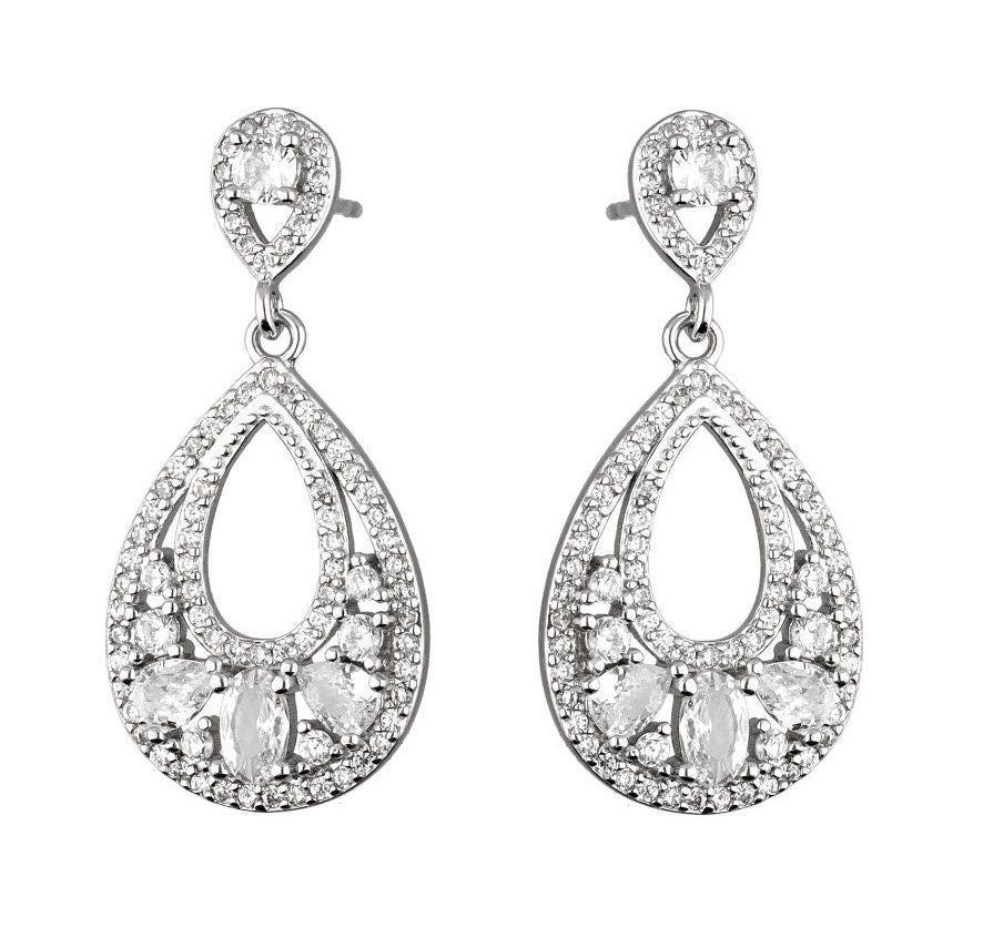 Silver Earrings De4163 Wedding