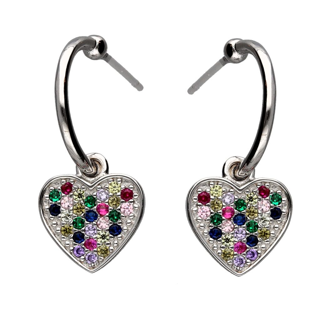 Silver Earrings He1878 Multicolor Heart