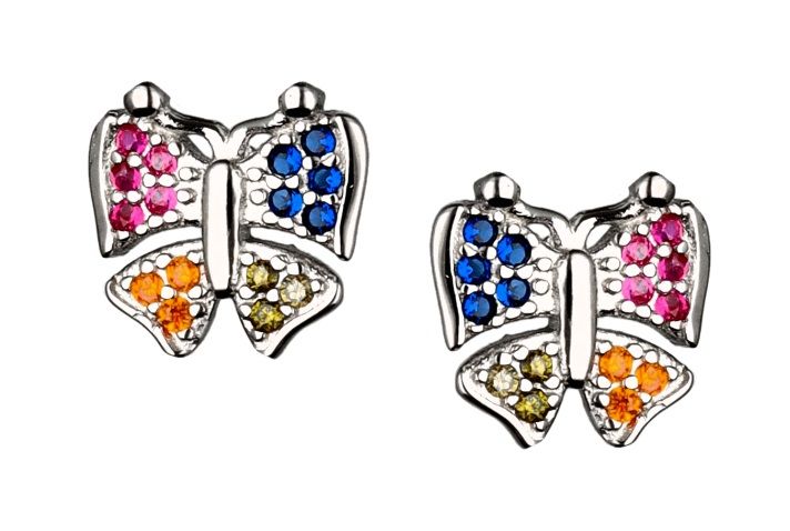 Silver Earrings Butterfly