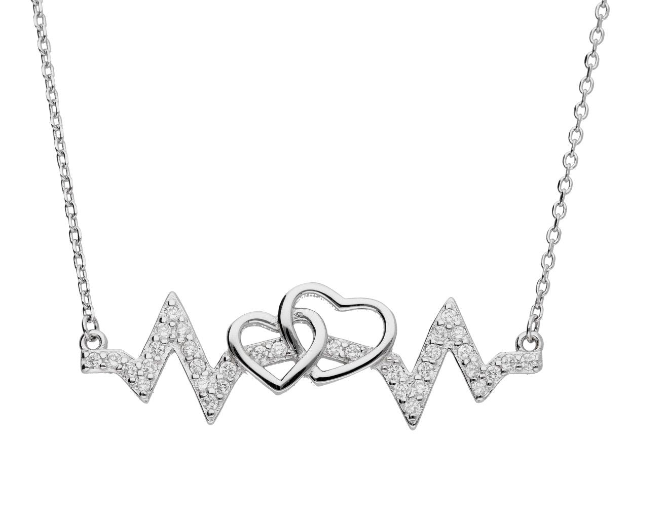 Silver Necklace Hn394 Heartbeat