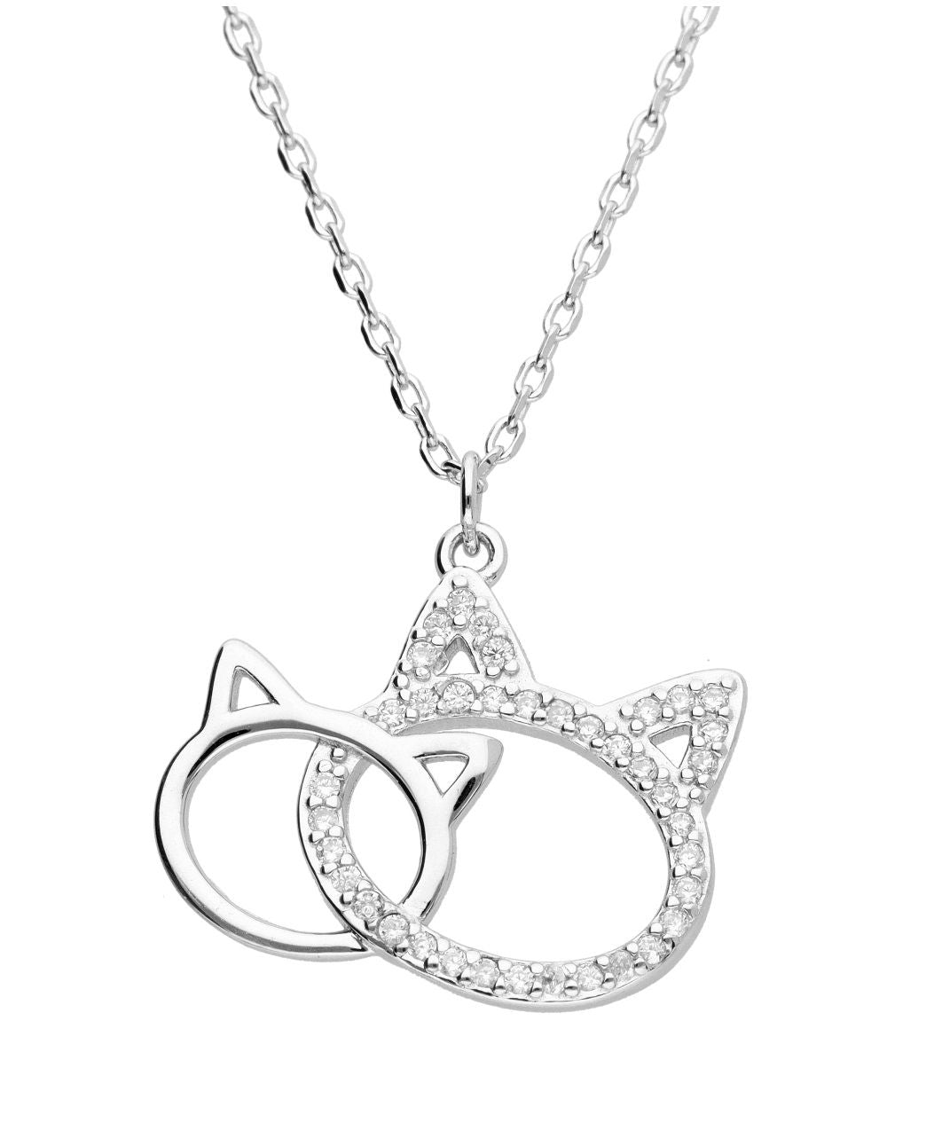 Silver Necklace Length 43+3cm Cat