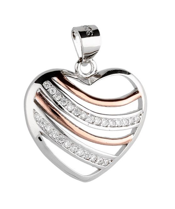 Silver Pendant Rose Heart