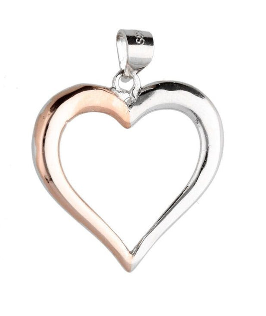 Silver Pendant Dp2377 Rose Heart