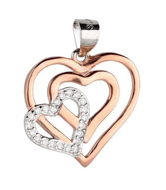 Silver Pendant Dp2663 Rose Heart