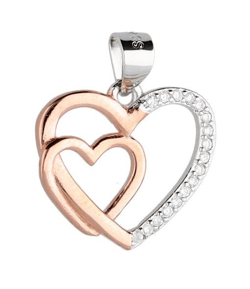 Silver Pendant Dp2677 Rose Heart